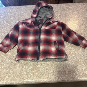 Medium boys 5/6 flannel jacket hoodie